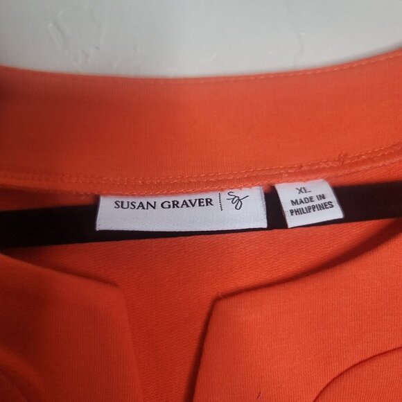 Susan Graver Knit Orange w Pockets Dress SZ XL - Picture 4 of 4